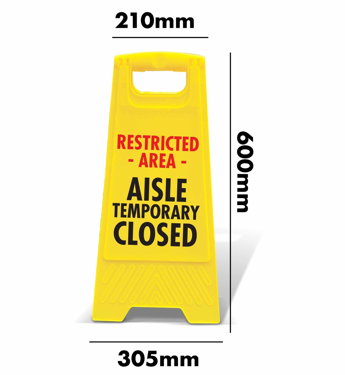 Yellow A - Frame - Restricted Area Aisle Temporary Closed - New Signs