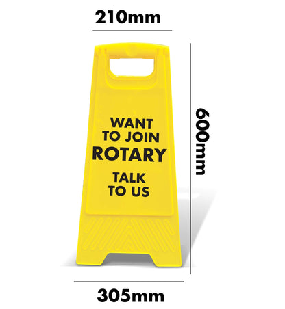 Yellow A - Frame - Want To Join Rotary Talk To Us - New Signs