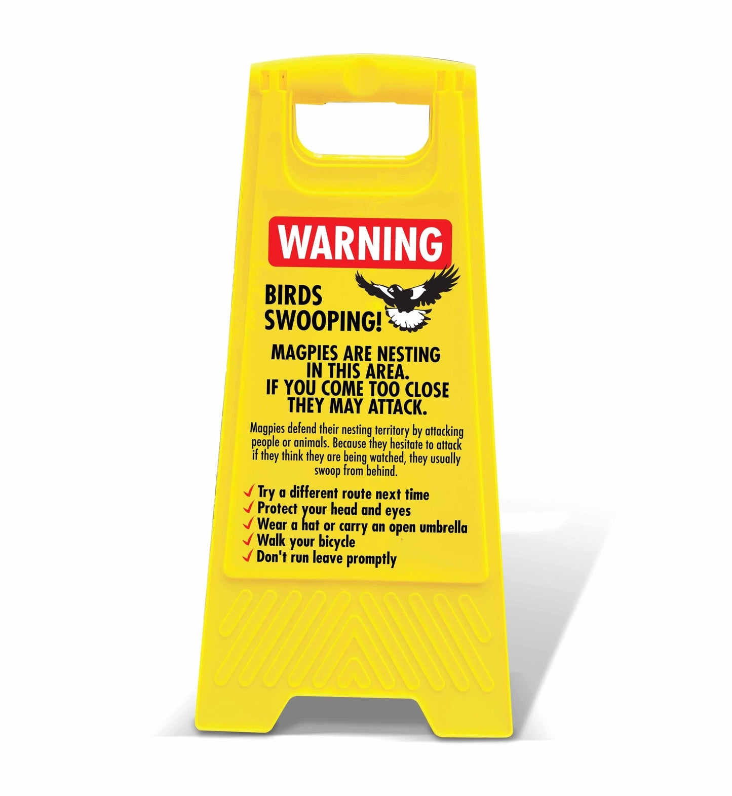 Yellow A - Frame - Warning Birds Swooping - New Signs