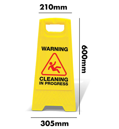 Yellow A - Frame - Warning Cleaning In Progress - New Signs