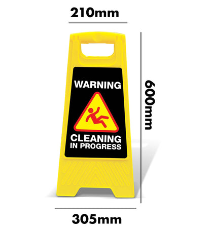 Yellow A - Frame - Warning Cleaning In Progress Black - New Signs