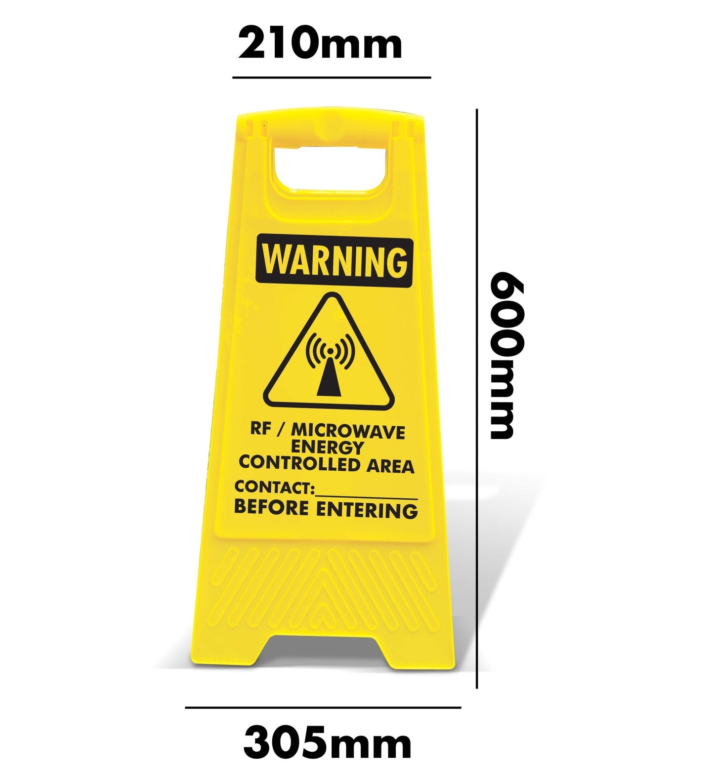 Yellow A - Frame - Warning RF Microwave Energy Controlled Area - New Signs