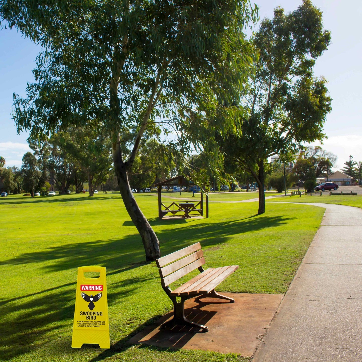 Yellow A - Frame - Warning Swooping Bird - New Signs