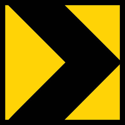 Yellow Bolder Arrow Multi Message Traffic Sign - New Signs