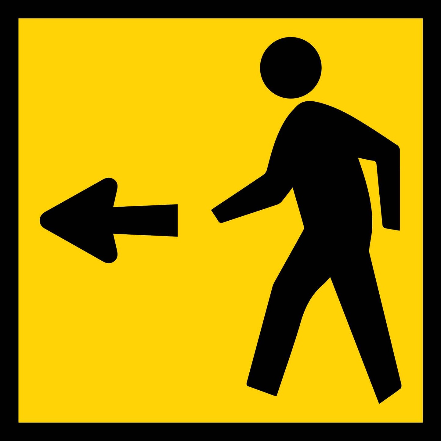 Yellow Man (Arrow Left) Multi Message Traffic Sign - New Signs