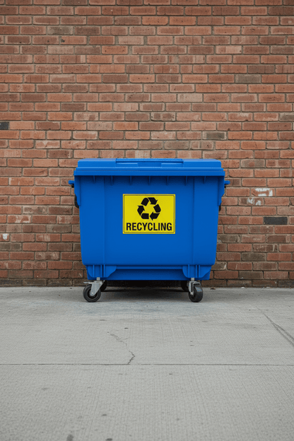 Yellow Recycling Icon Large Bin Sticker - New Signs