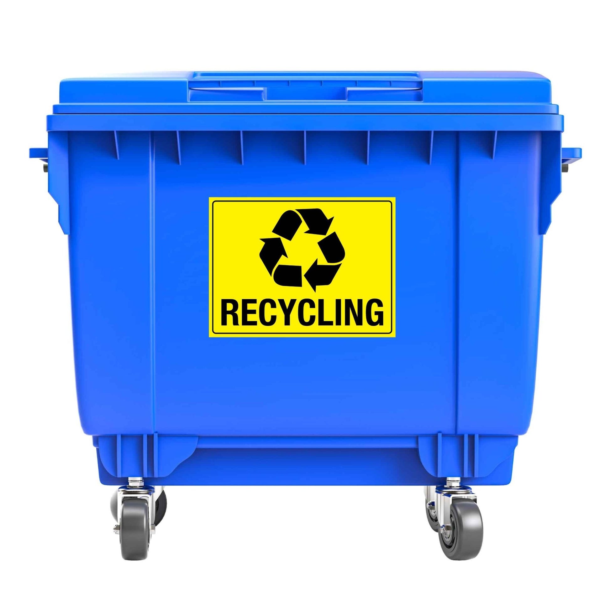 Yellow Recycling Icon Large Bin Sticker - New Signs