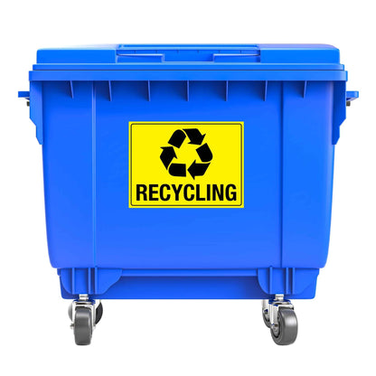 Yellow Recycling Icon Large Bin Sticker - New Signs