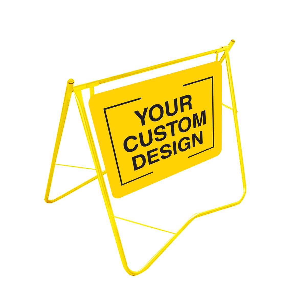Yellow Swing Stand Sign - Custom Design - 900mm x 600mm - New Signs