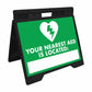 Your Nearest AED Is Located - Evarite A - Frame Sign - New Signs
