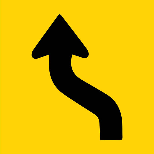 1 Curved Arrow Multi Message Traffic Sign - New Signs
