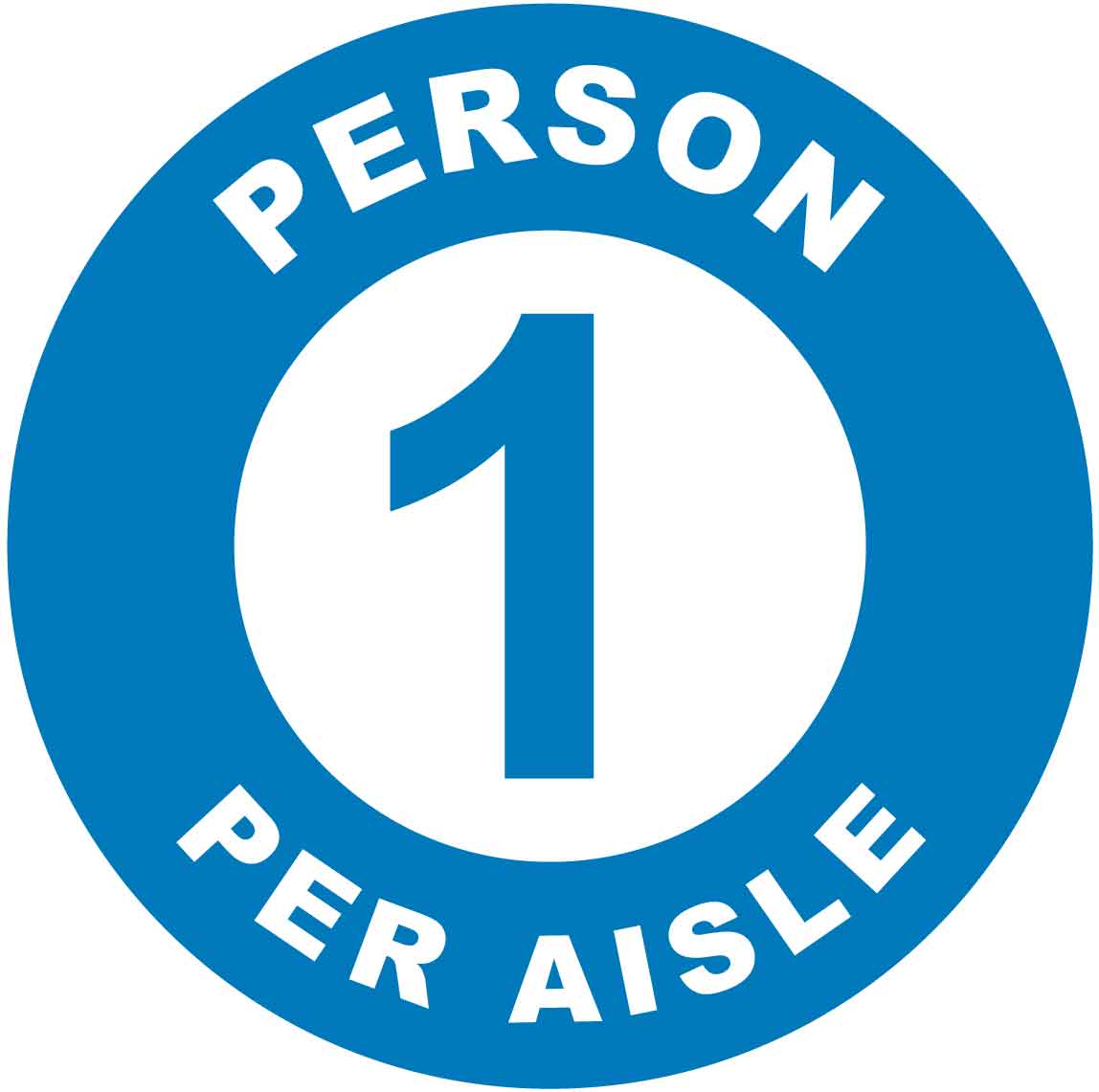 1 Person Per Aisle Decal - New Signs
