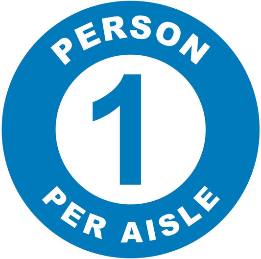 1 Person Per Aisle Decal - New Signs