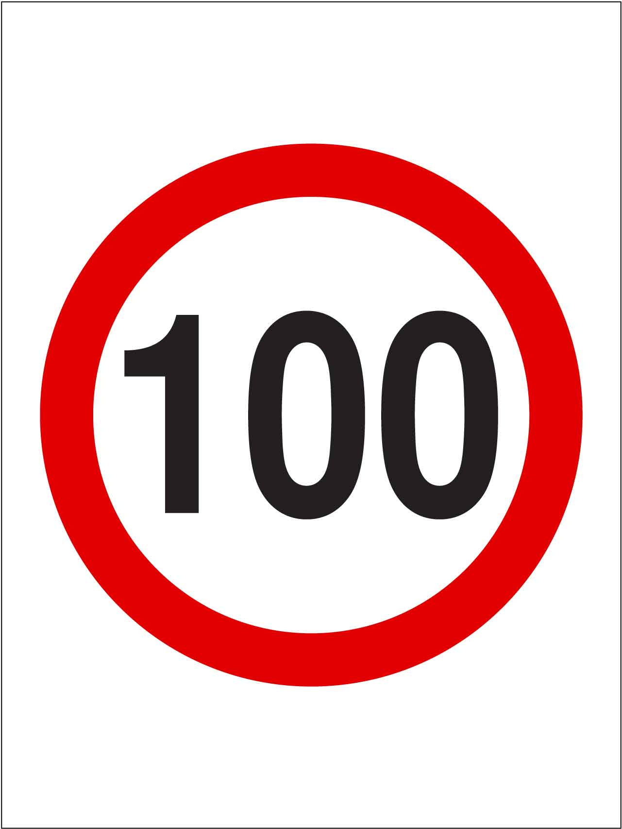 100km Speed Sign