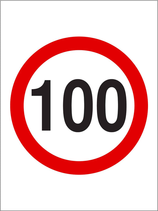 100km Speed Sign - New Signs