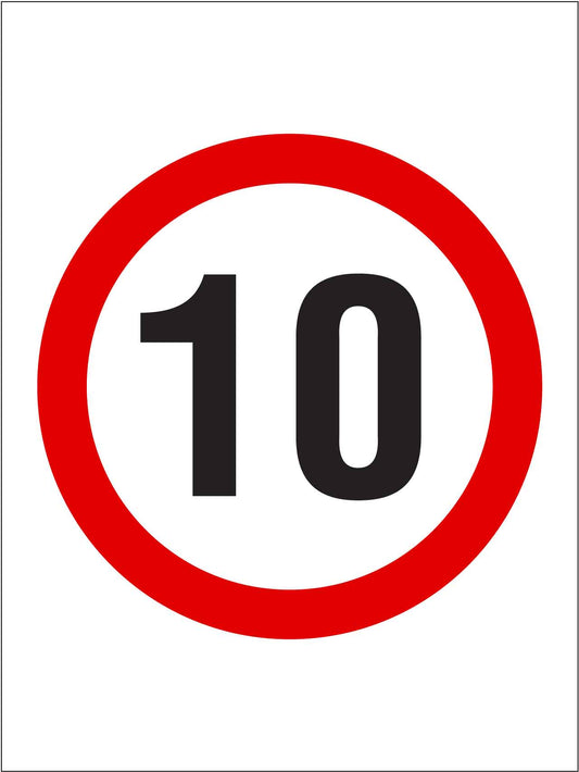10km Speed Sign - New Signs