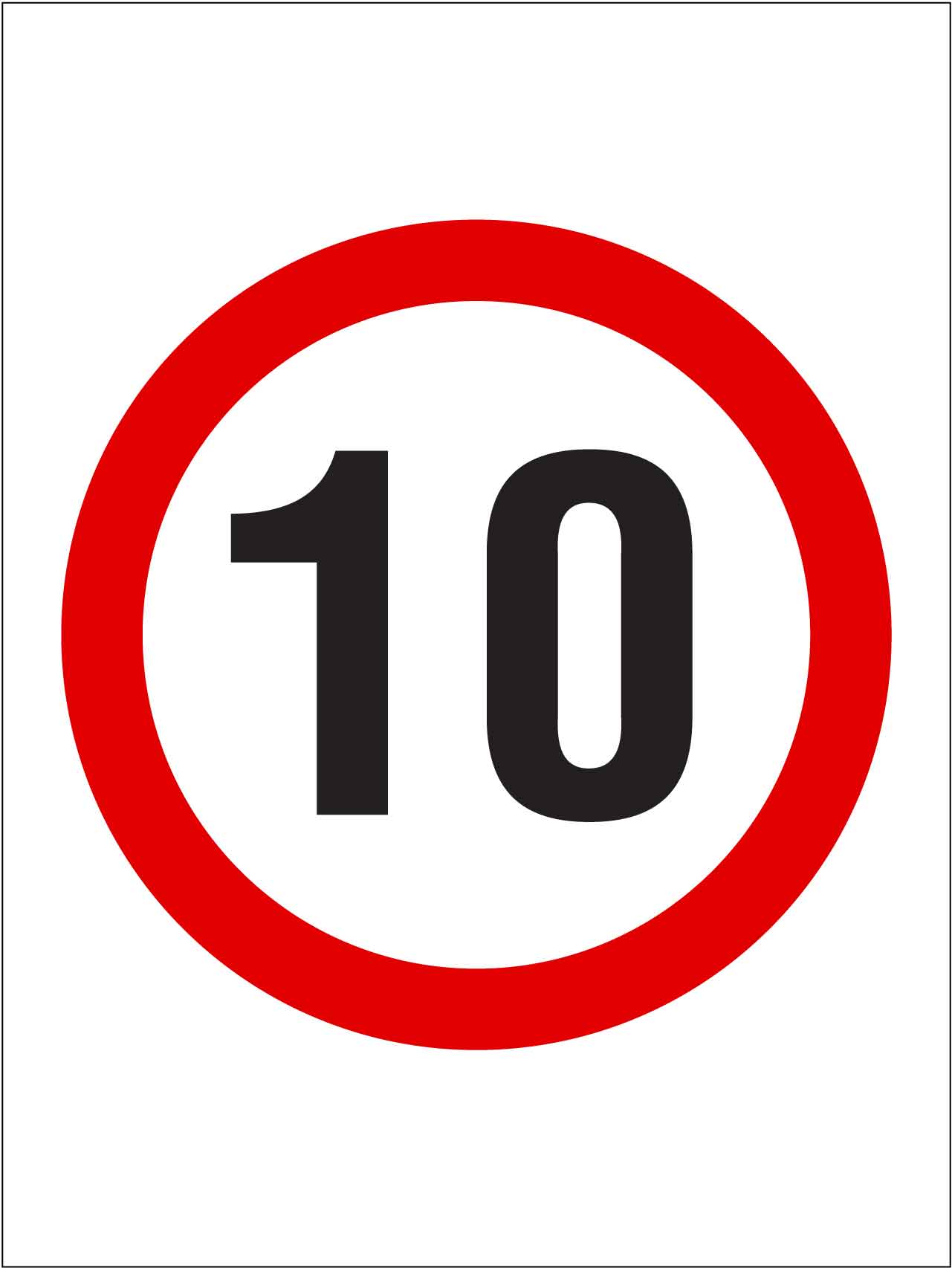 10km Speed Sign