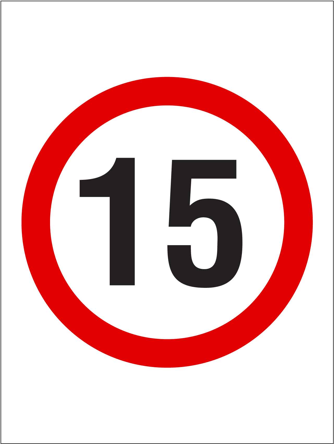 15km Speed Sign