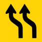 2 Curved Arrows Multi Message Traffic Sign