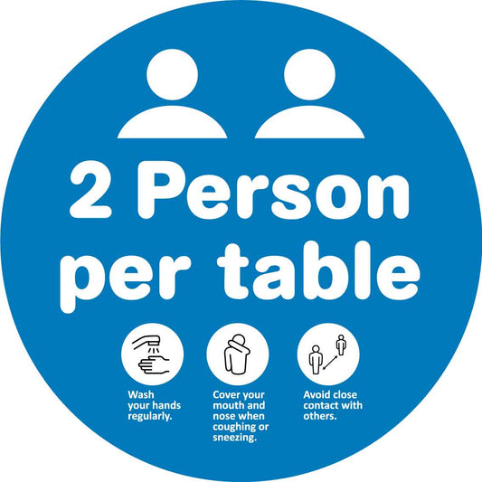 2 People Per Table Decal