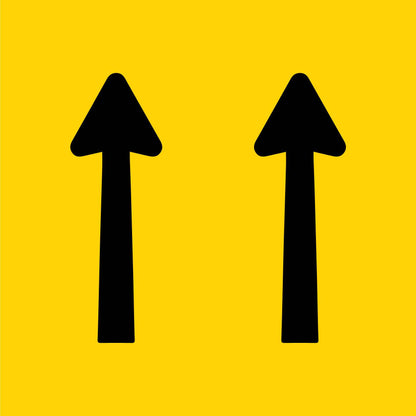 2 Straight Arrows Multi Message Traffic Sign