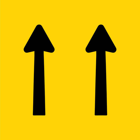 2 Straight Arrows Multi Message Traffic Sign - New Signs