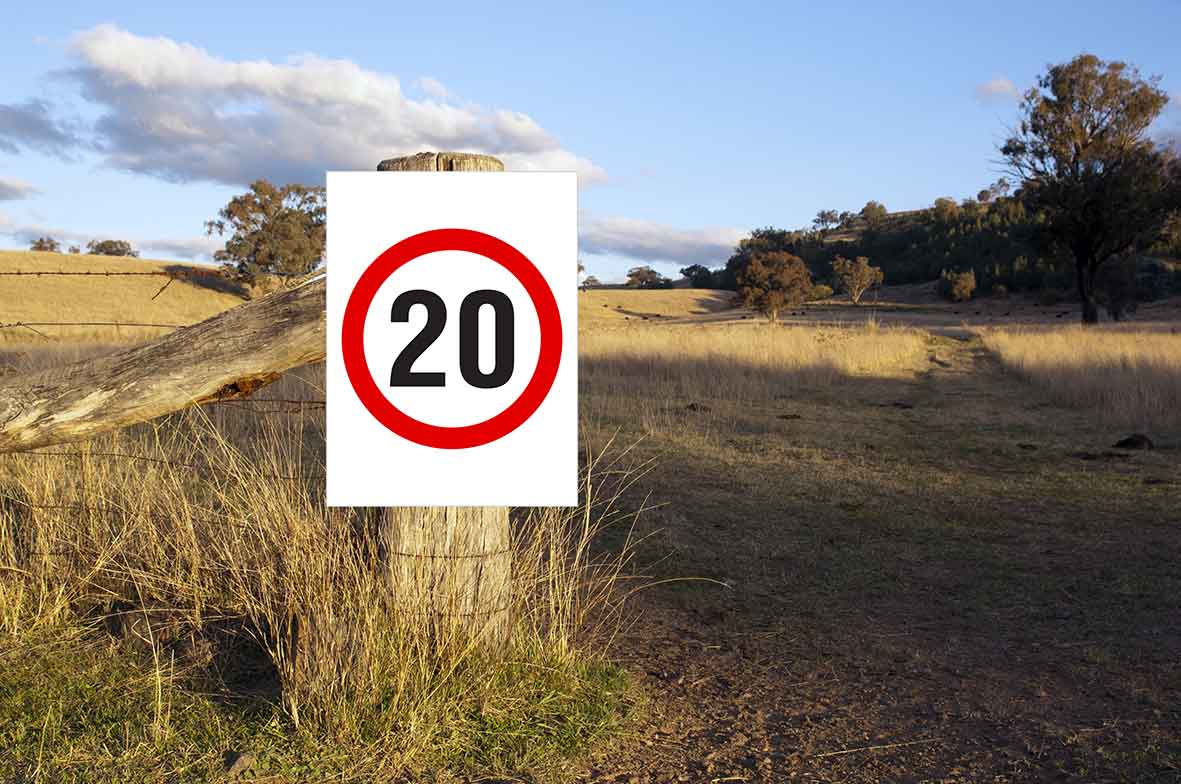 20km Speed Sign - New Signs