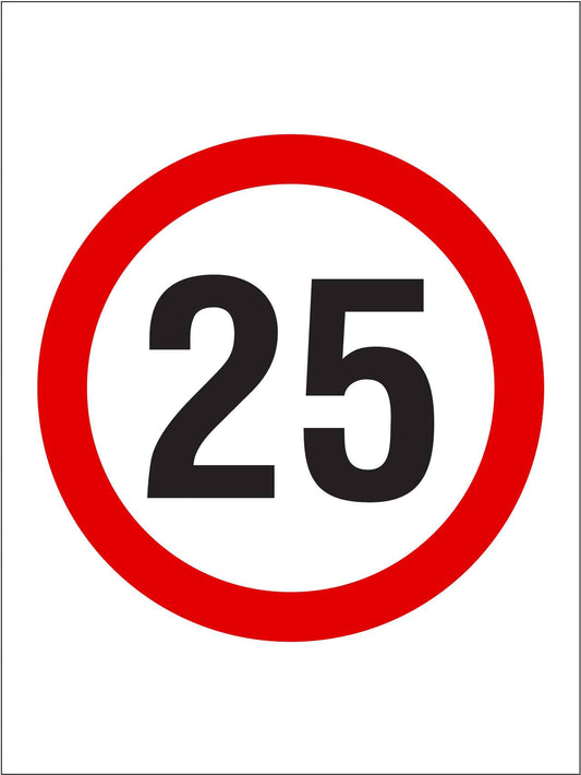 25km Speed Sign - New Signs