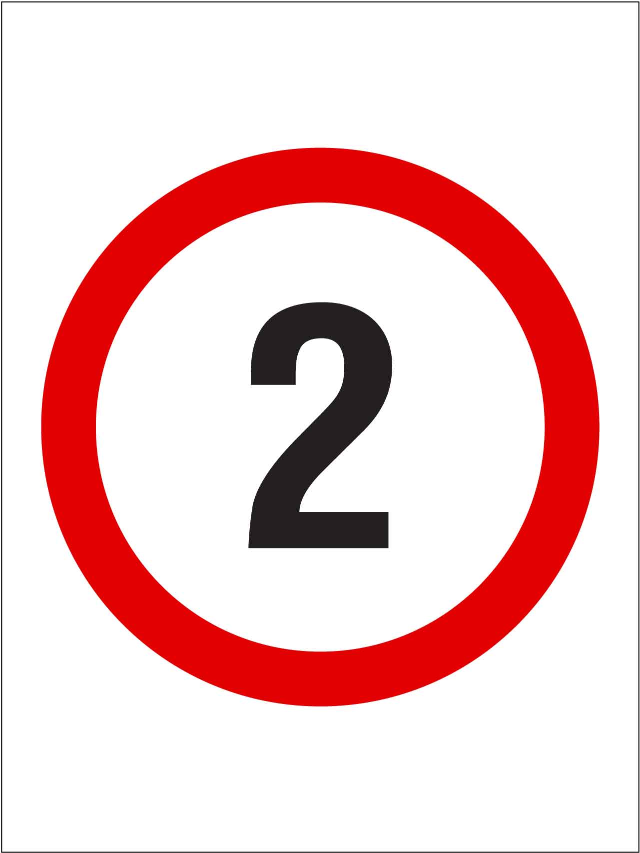 2km Speed Sign - New Signs