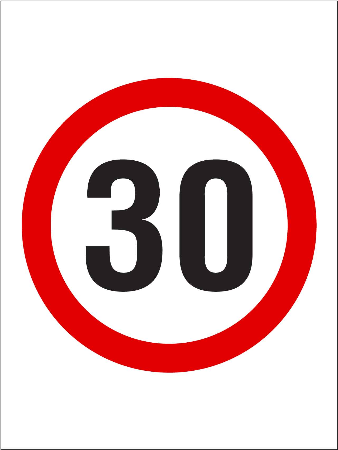 30km Speed Sign - New Signs