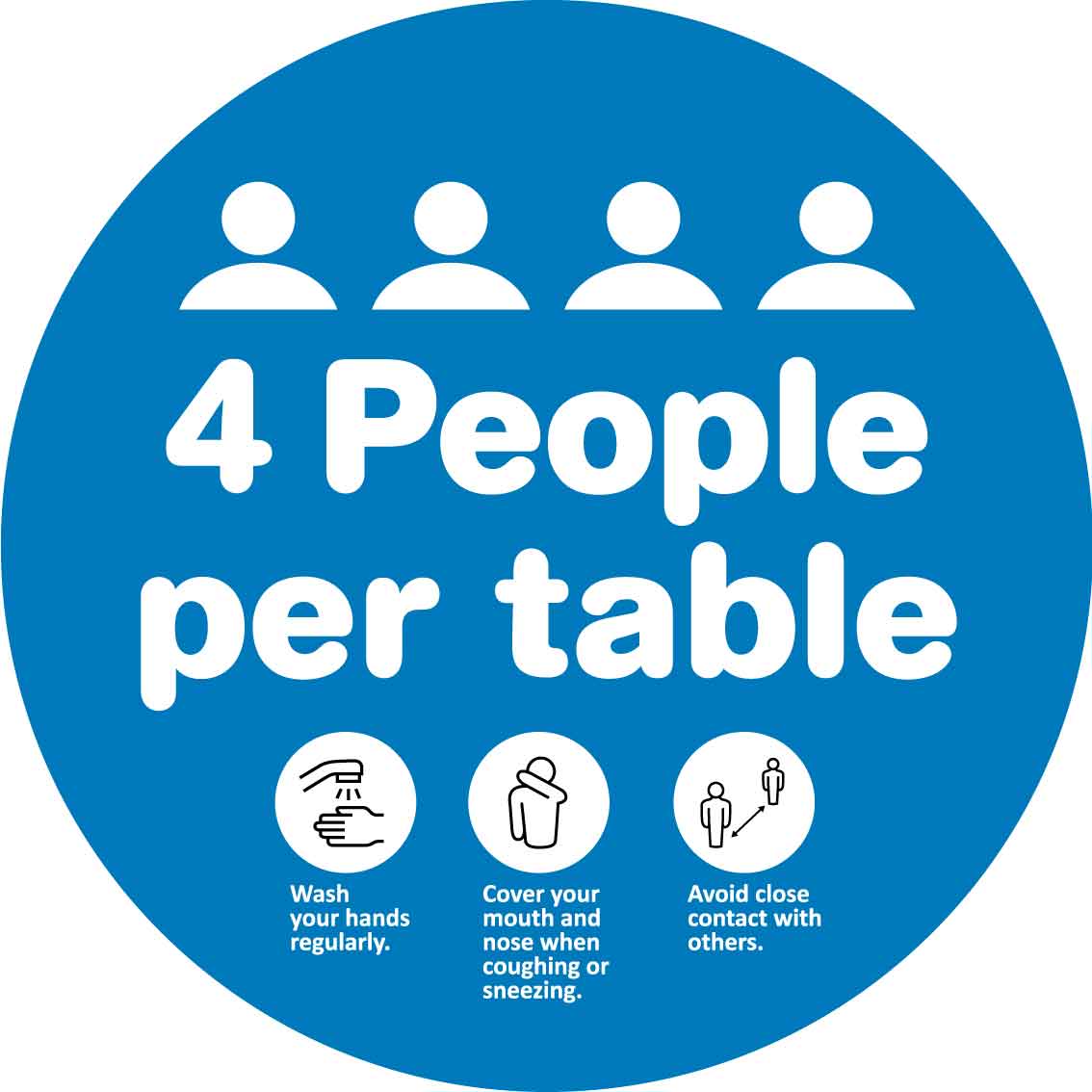 4 People Per Table Decal - New Signs