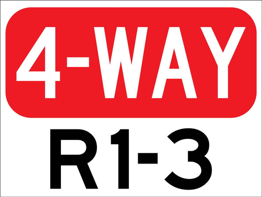 4 Way R1 - 3 Sign - New Signs