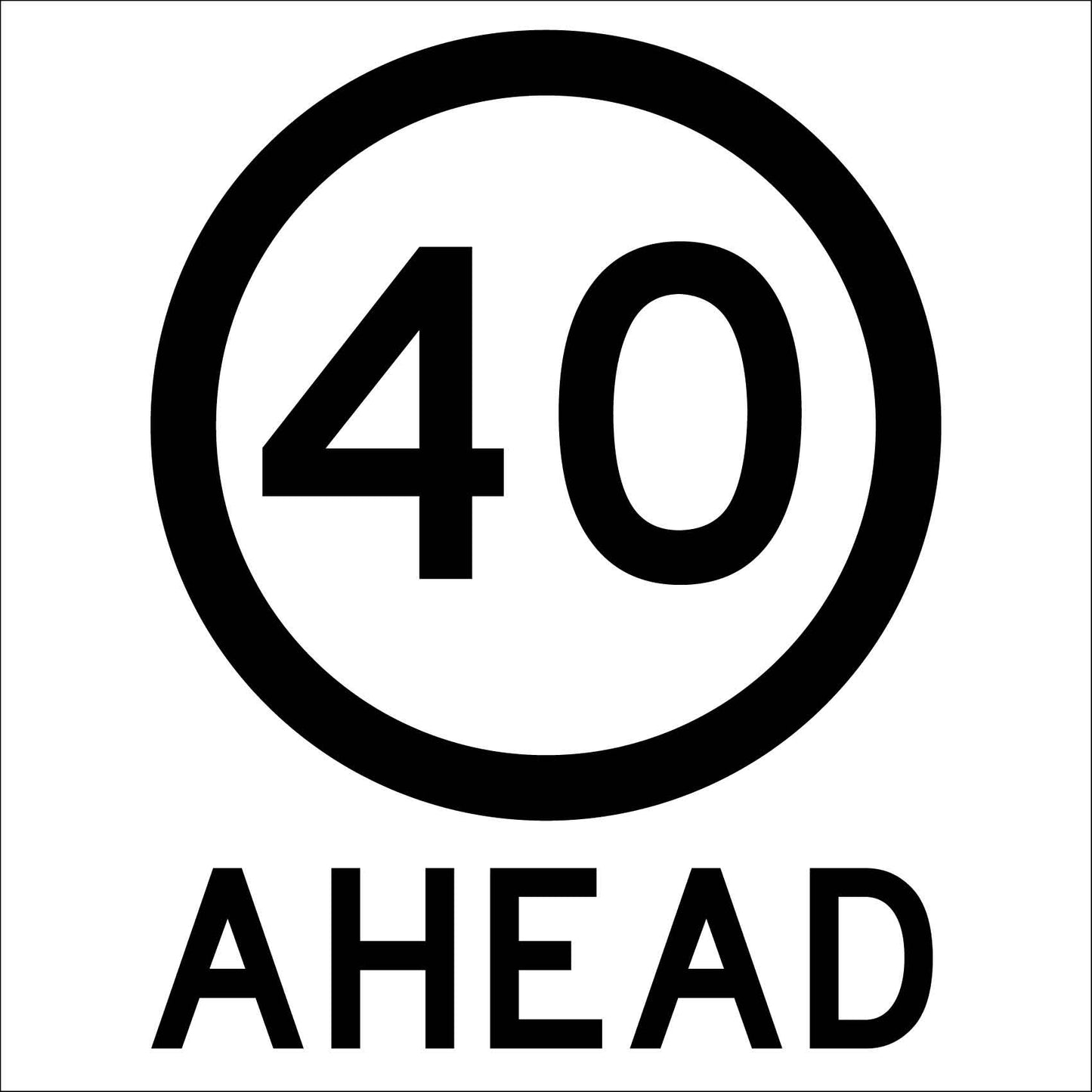 40km Ahead Multi Message Traffic Sign