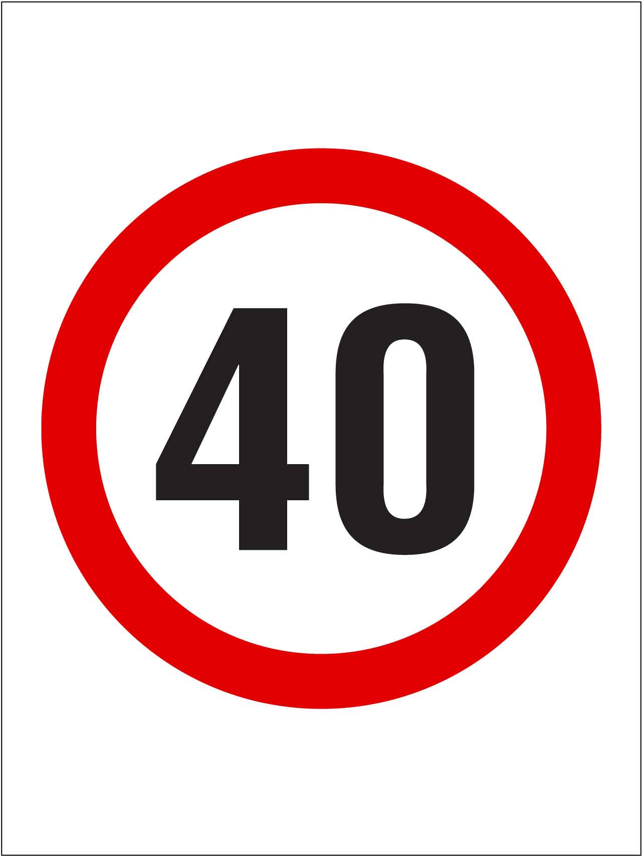 40km Speed Sign