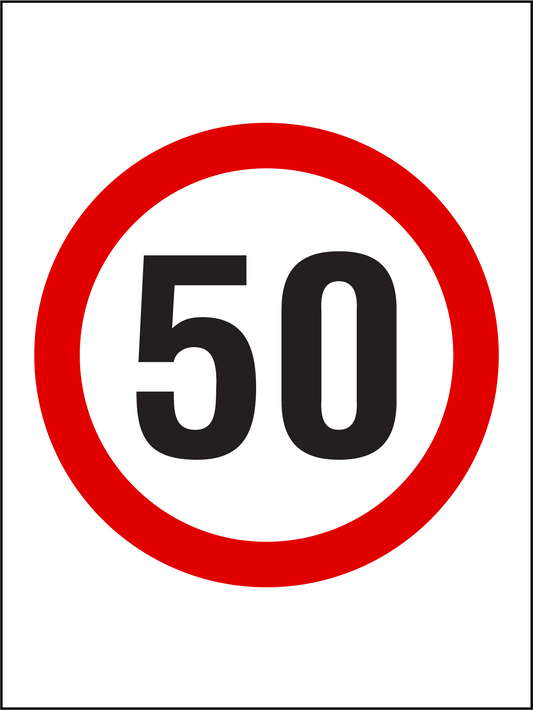 50km Speed Sign - New Signs