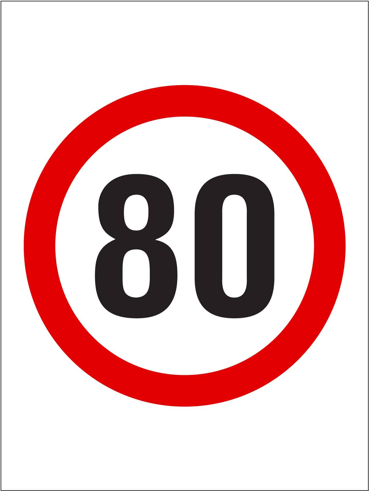 80km Speed Sign