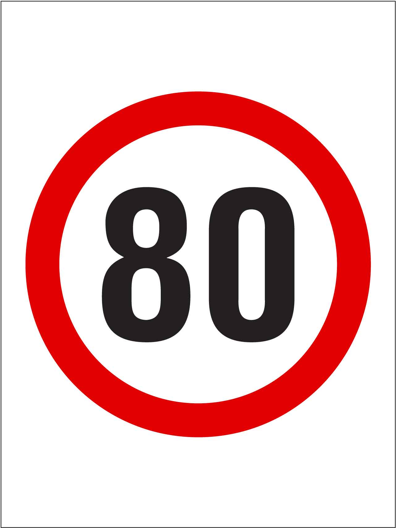 80km Speed Sign - New Signs