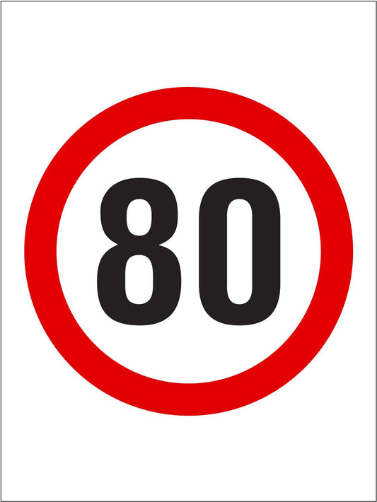 80km Speed Sign - New Signs
