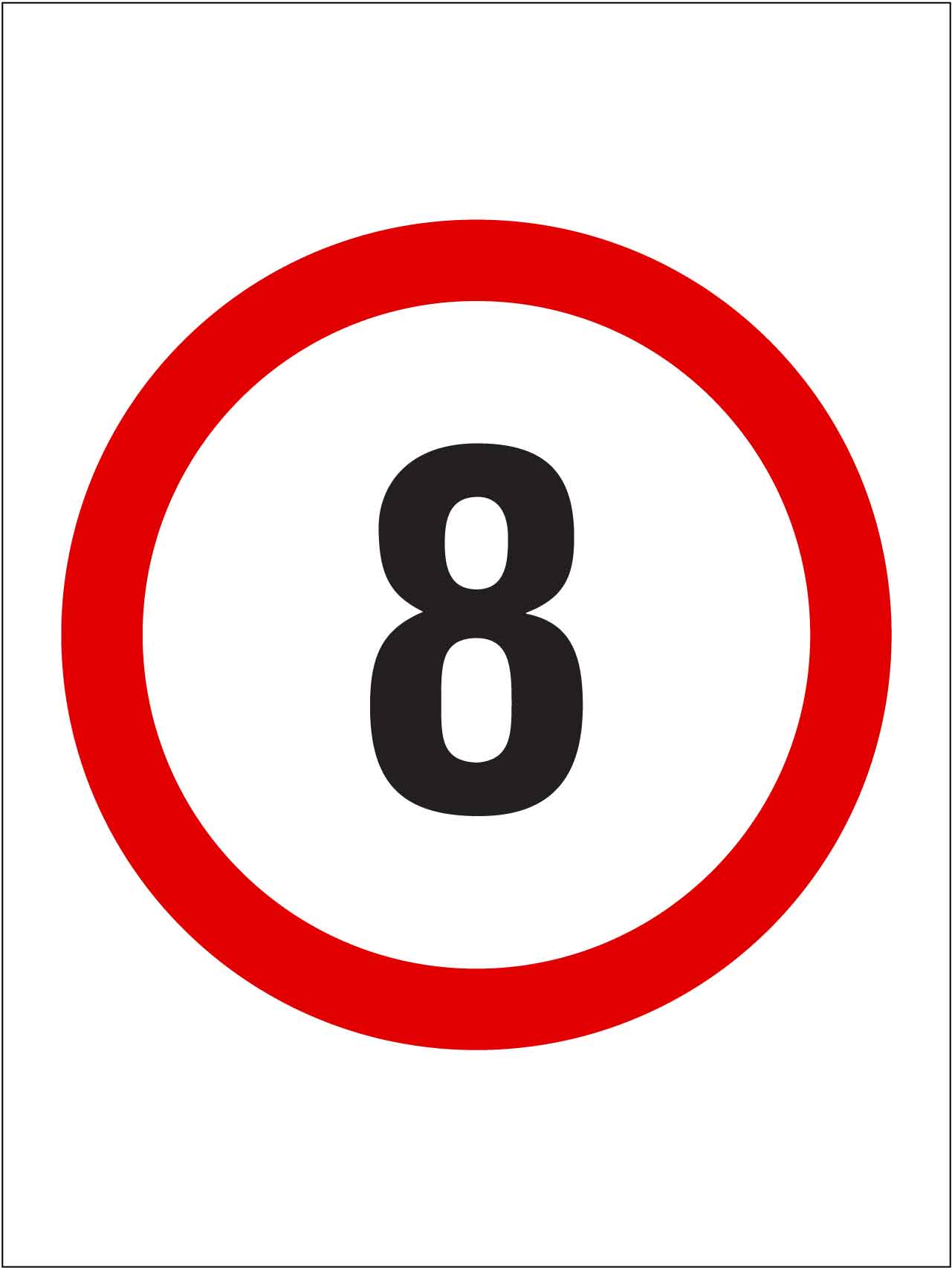 8km Speed Sign – New Signs