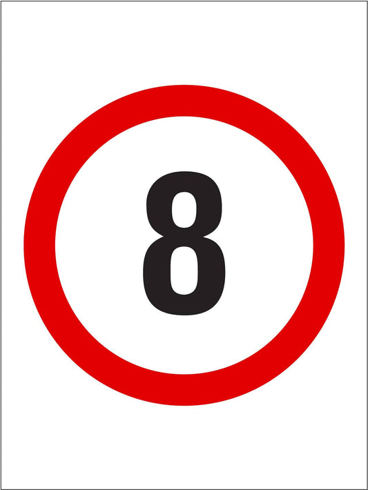 8km Speed Sign - New Signs