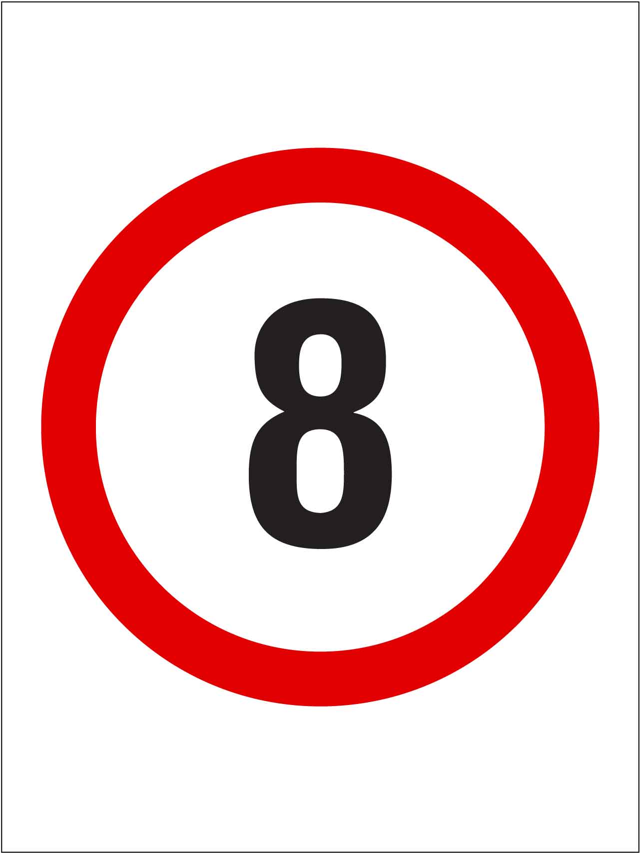 8km Speed Sign