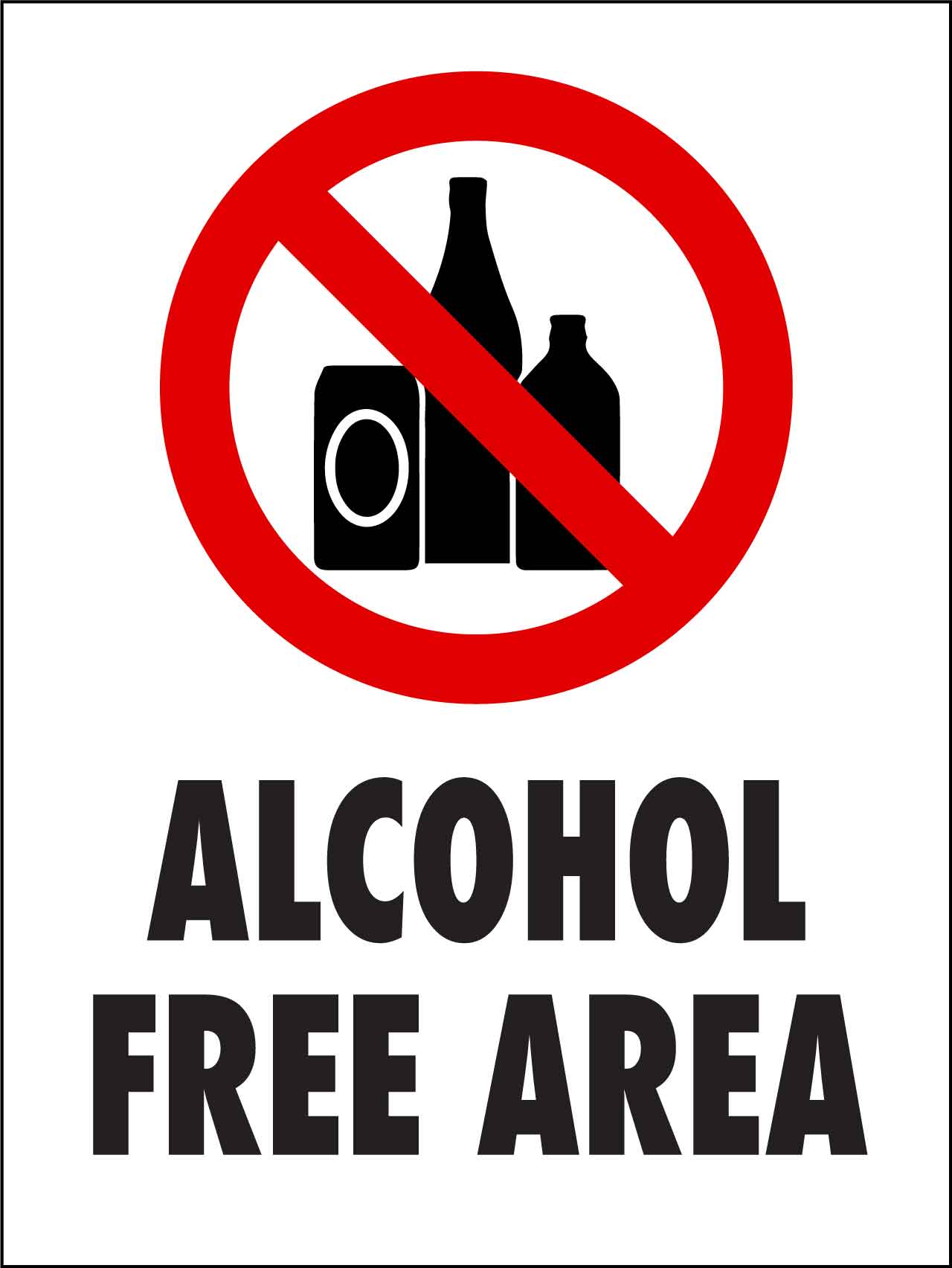 Alcohol Free Area Sign