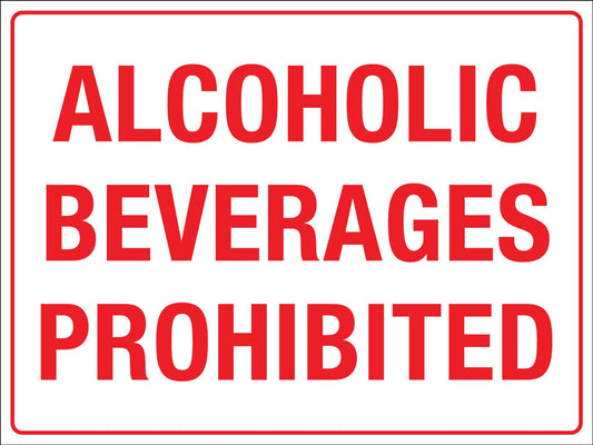 Alcoholic Beverages Prohibited Sign