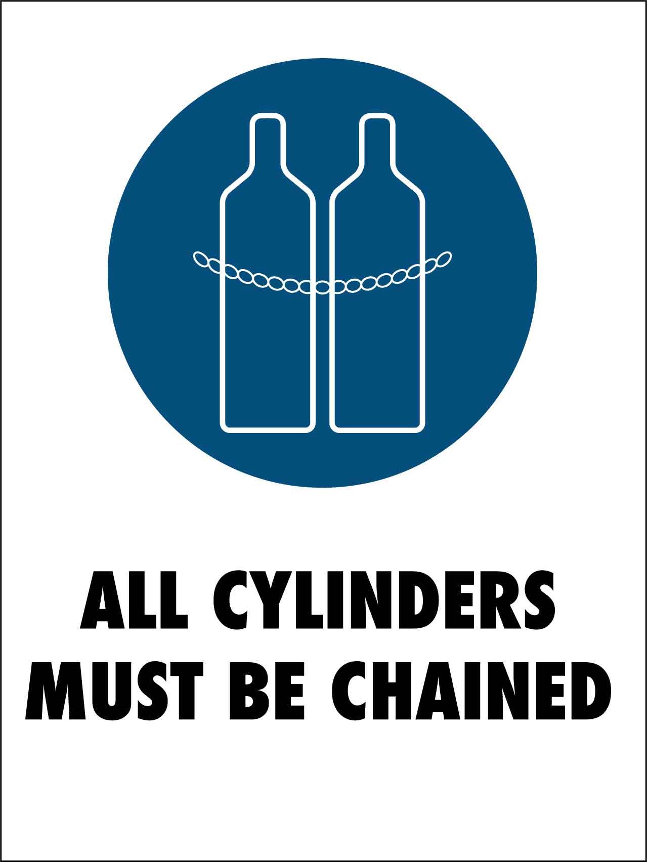 All Cylinders Must Be Chained Sign