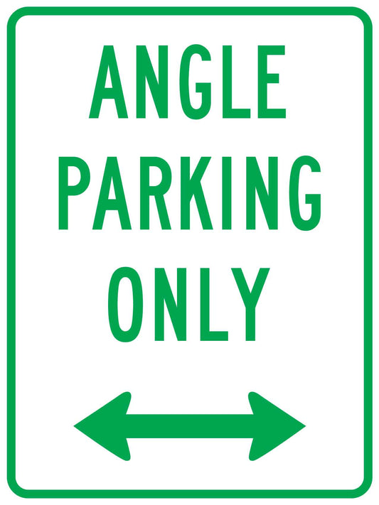 Angle Parking Only Arrow Sign