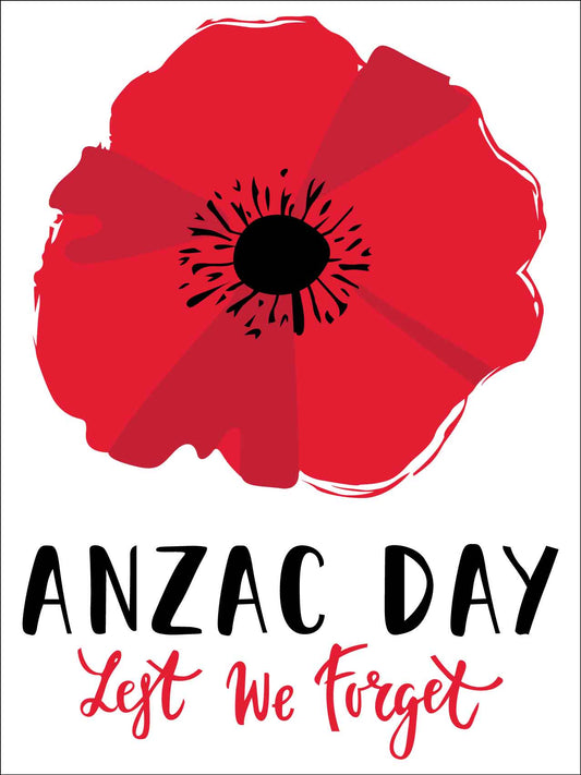 Anzac Day Lest We Forget Sign