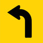 Arrow Curved Left Multi Message Traffic Sign