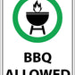 BBQ Allowed Sign