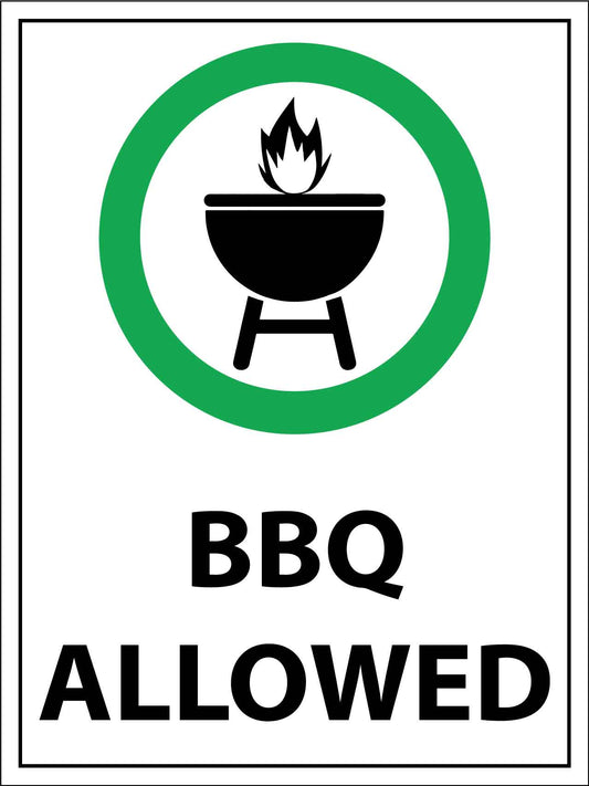 BBQ Allowed Sign