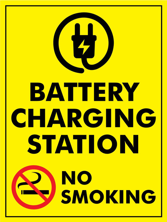Battery Charging Station No Smoking Sign